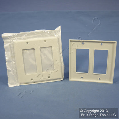 Leviton 80409-NW White 2-Gang Decora GFCI Unbreakable Nylon Wallplate Cover 2pcs