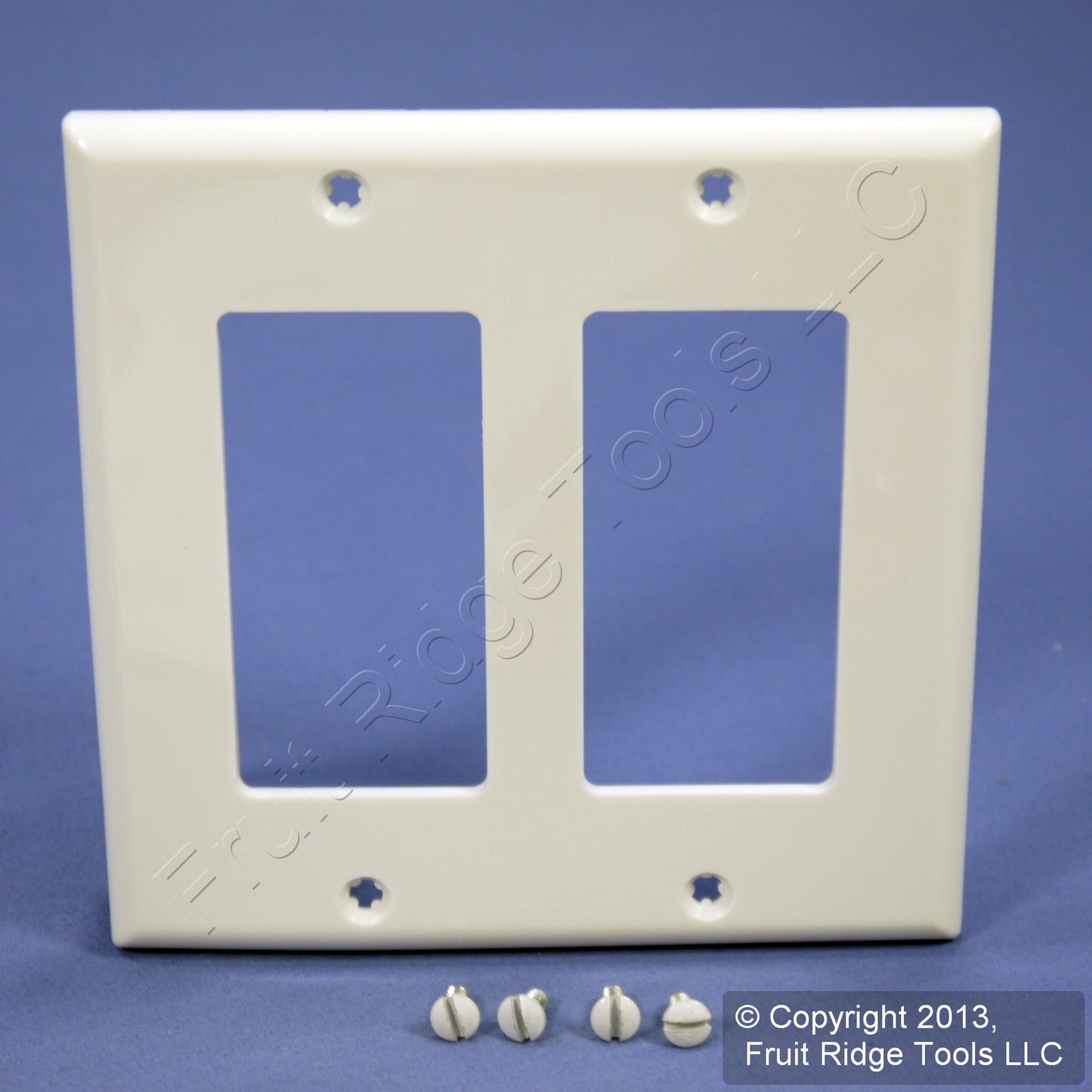 Leviton 80409-NW White 2-Gang Decora GFCI Unbreakable Nylon Wallplate Cover 2pcs