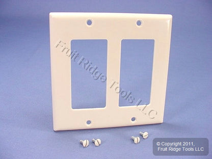 Leviton 80409-T Light Almond 2-Gang Decora GFCI Plastic Standard Wallplate Cover