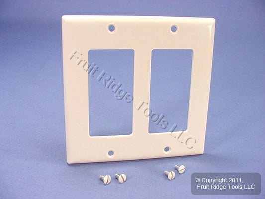 Leviton 80409-T Light Almond 2-Gang Decora GFCI Plastic Standard Wallplate Cover
