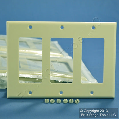 Leviton 80411-A Almond 3-Gang Decora Wallplate Gfci Gfi Thermoset Covers 15-Pack