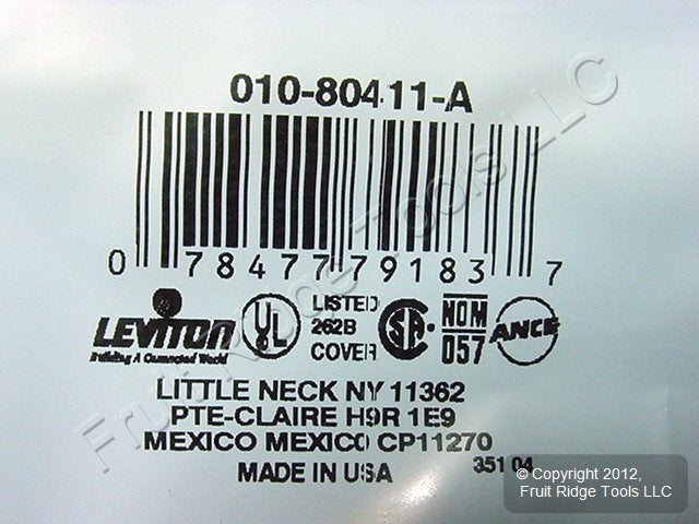 Leviton 80411-A Almond Decora 3-Gang Flush Thermoset Wallplate Gfci Covers 50pcs