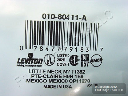 Leviton 80411-A Almond Decora 3-Gang Flush Thermoset Wallplate Gfci Covers 50pcs