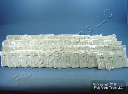 Leviton 80411-A Almond Decora 3-Gang Flush Thermoset Wallplate Gfci Covers 50pcs