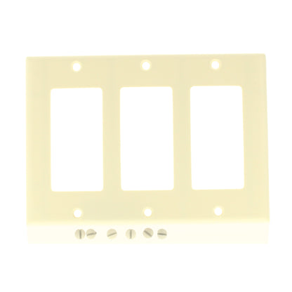 Leviton 80411-A Almond 3-Gang Decora GFCI GFI Plastic Standard Wallplate Cover