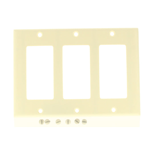 Leviton 80411-A Almond 3-Gang Decora GFCI GFI Plastic Standard Wallplate Cover