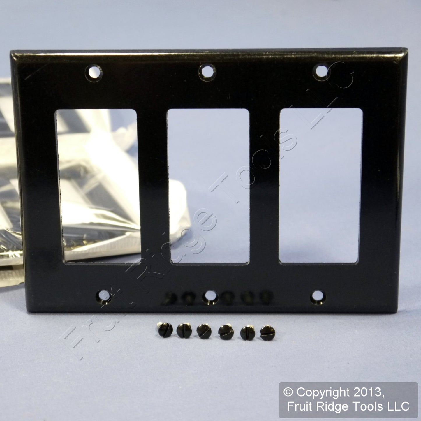 Leviton 80411-E Black 3-Gang Decora GFCI Standard Plastic Wallplate Covers 10pcs