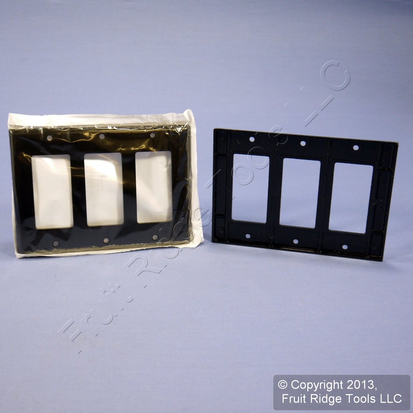 Leviton 80411-E Black 3-Gang Decora GFCI Standard Plastic Wallplate Covers 10pcs