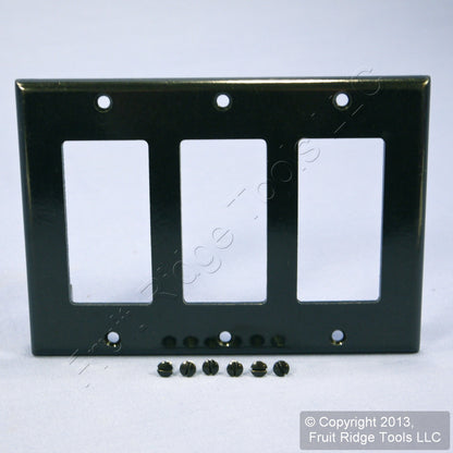 Leviton 80411-E Black 3-Gang Plastic Decora GFCI GFI Standard Wallplate Cover