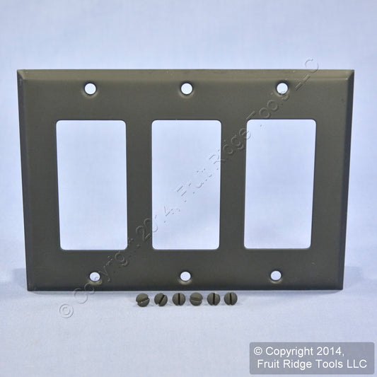 Mulberry 87403 Black 3-Gang Decorator GFI Painted Metal Standard Wallplate Cover