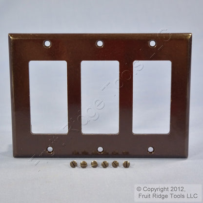 Leviton Brown Decora Standard 3-Gang Wallplate Gfci Gfi Plastic Cover 80411