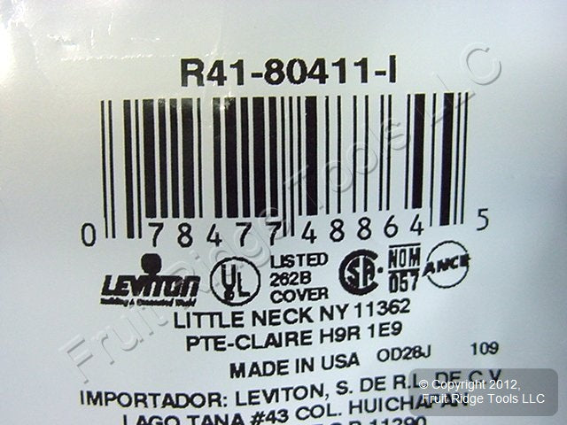 Leviton 80411-I Ivory Decora 3-Gang Wallplates GFCI Thermoset Cover 100-Pack