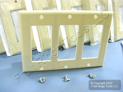 Leviton 80411-I Ivory Decora 3-Gang Wallplates GFCI Thermoset Cover 100-Pack