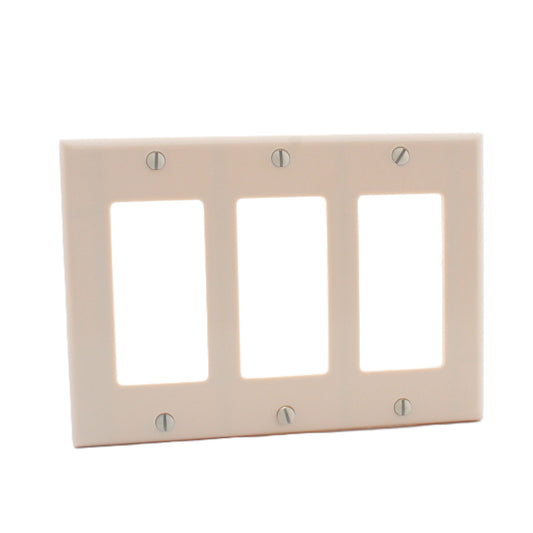 Leviton 80411-I Ivory 3-Gang Decora GFCI Plastic Standard Wallplate Covers 50pcs
