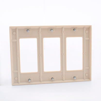 Leviton 80411-I Ivory 3-Gang Decora GFCI Plastic Standard Wallplate Covers 50pcs