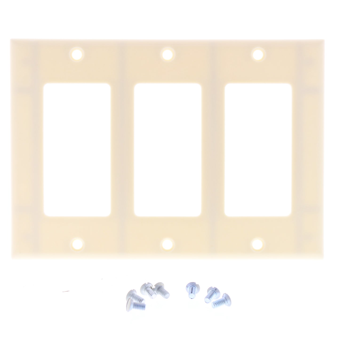 Leviton 80411-I Ivory 3-Gang Decora GFCI Plastic Standard Wallplate Covers 5pcs