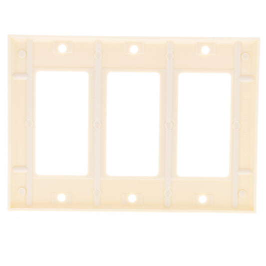 Leviton 80411-I Ivory 3-Gang Decora GFCI GFI Plastic Standard Wallplate Cover