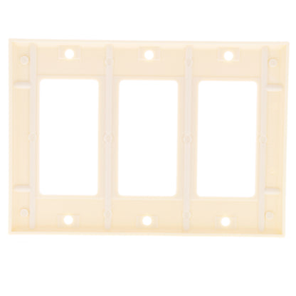 Leviton 80411-I Ivory 3-Gang Decora GFCI Plastic Standard Wallplate Covers 5pcs
