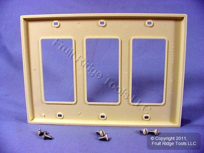 Leviton 80411-NA Almond 3-Gang Decora Unbreakable Nylon Standard Wallplate Cover