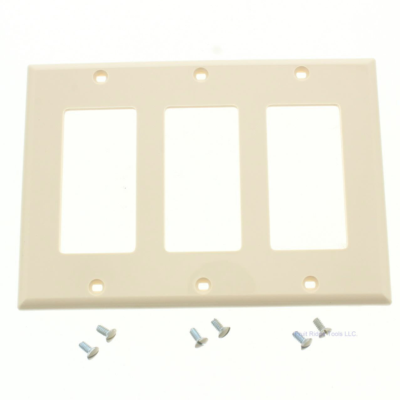 Leviton 80411-NI Ivory 3-Gang Decora Unbreakable Nylon Standard Wallplate Cover