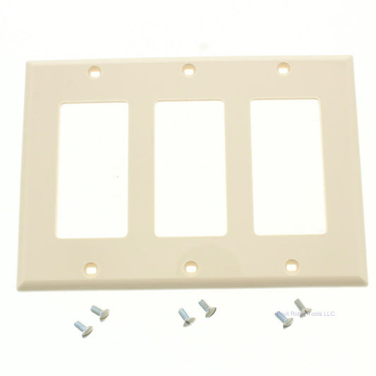 Leviton 80411-NI Ivory 3-Gang Decora Unbreakable Nylon Standard Wallplate Cover