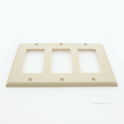 Leviton 80411-NI Ivory 3-Gang Decora Unbreakable Nylon Standard Wallplate Cover