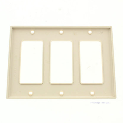 Leviton 80411-NI Ivory 3-Gang Decora Unbreakable Nylon Standard Wallplate Cover