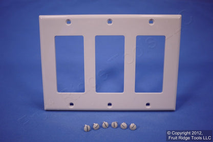 Leviton 84011-NT Light Almond 3-Gang Decora Unbreakable Nylon Wallplate Cover