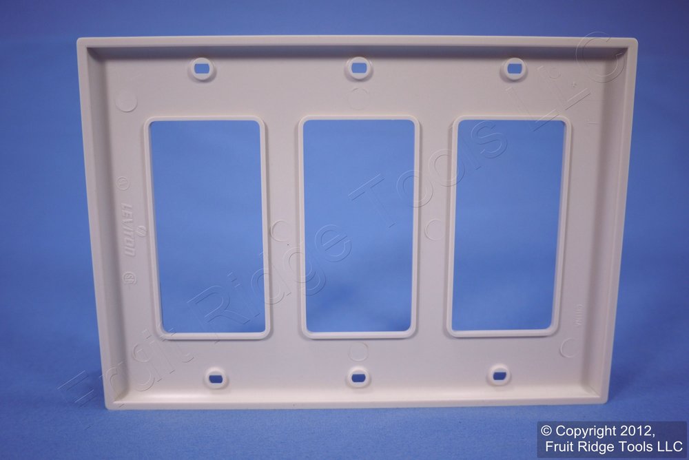 Leviton 84011-NT Light Almond 3-Gang Decora Unbreakable Nylon Wallplate Cover