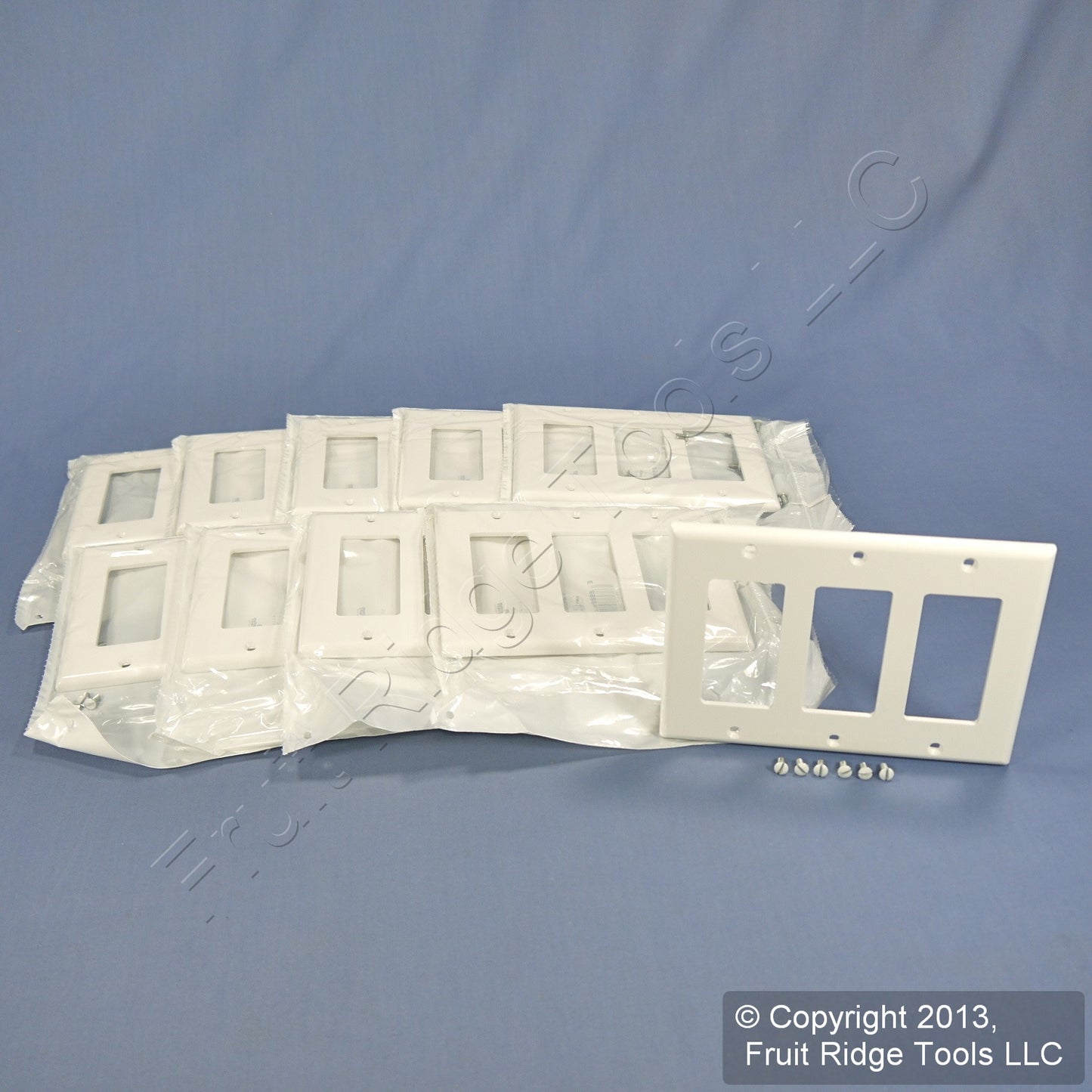 Leviton 80411-NW White 3-Gang Decora GFI Unbreakable Nylon Wallplate Cover 10pcs