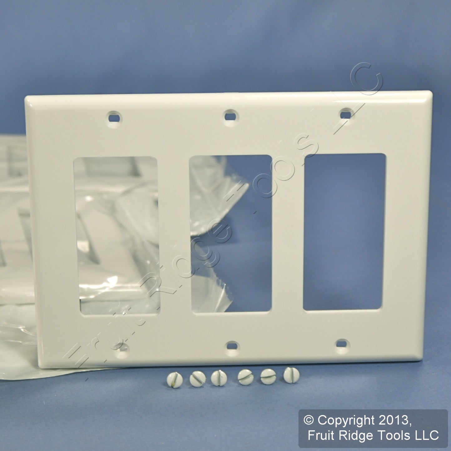 Leviton 80411-NW White 3-Gang Decora GFI Unbreakable Nylon Wallplate Cover 10pcs