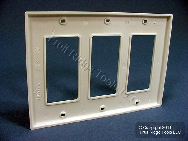 Leviton White Decora 3-Gang Flush Unbreakable Wallplate Gfci Gfi Cover 80411-NW