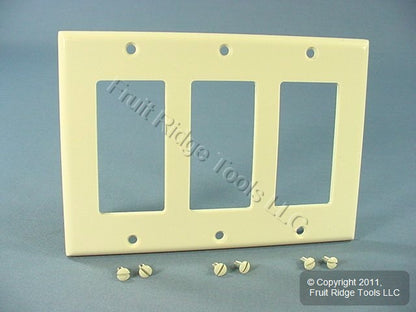 Leviton 80411-T Light Almond 3-Gang Decora GFCI Plastic Standard Wallplate Cover