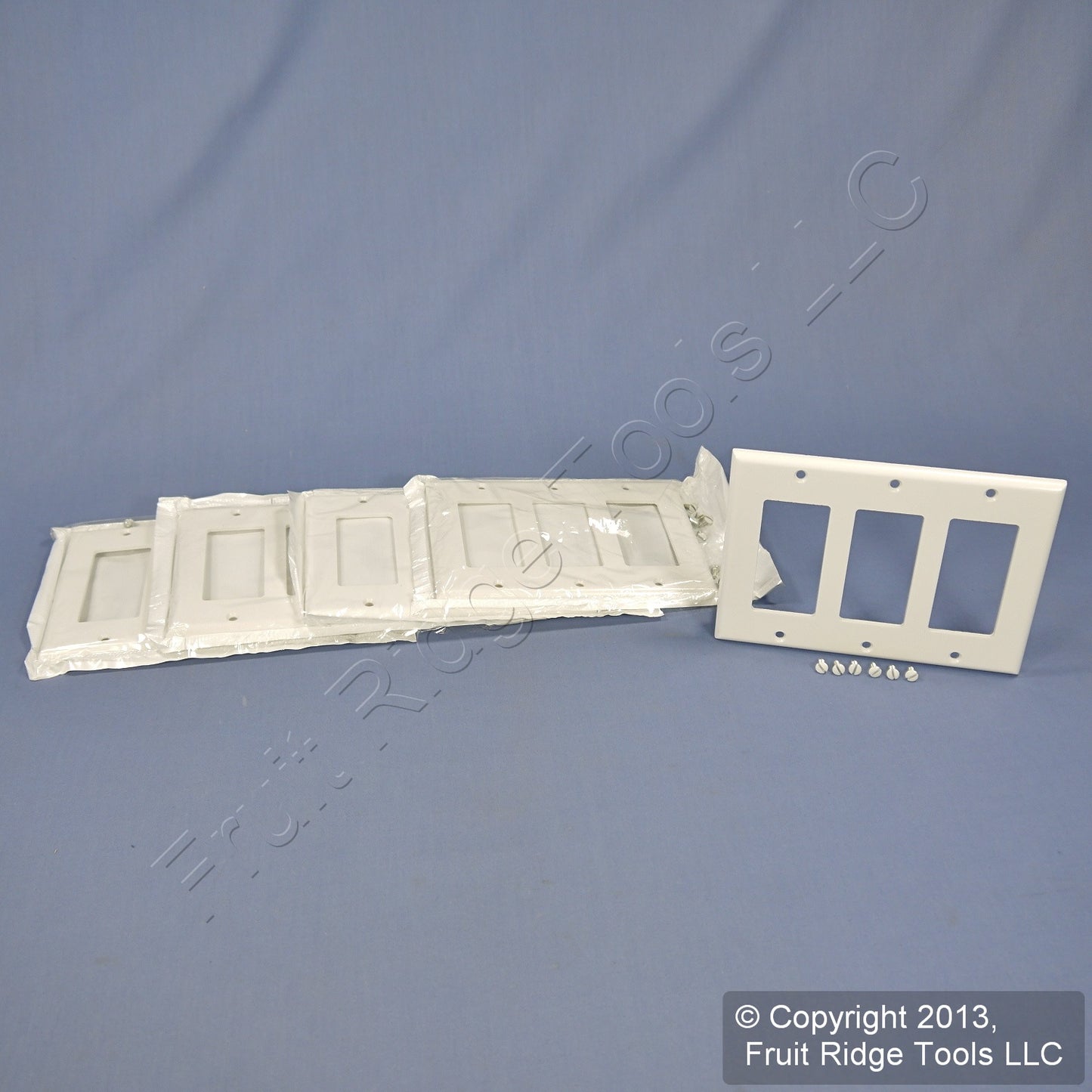 Leviton 80411-W White 3-Gang Decora GFCI Plastic Standard Wallplate Covers 5pcs