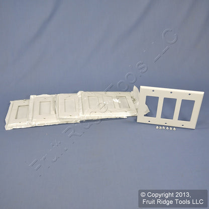 Leviton 80411-W White 3-Gang Decora GFCI Plastic Standard Wallplate Covers 5pcs