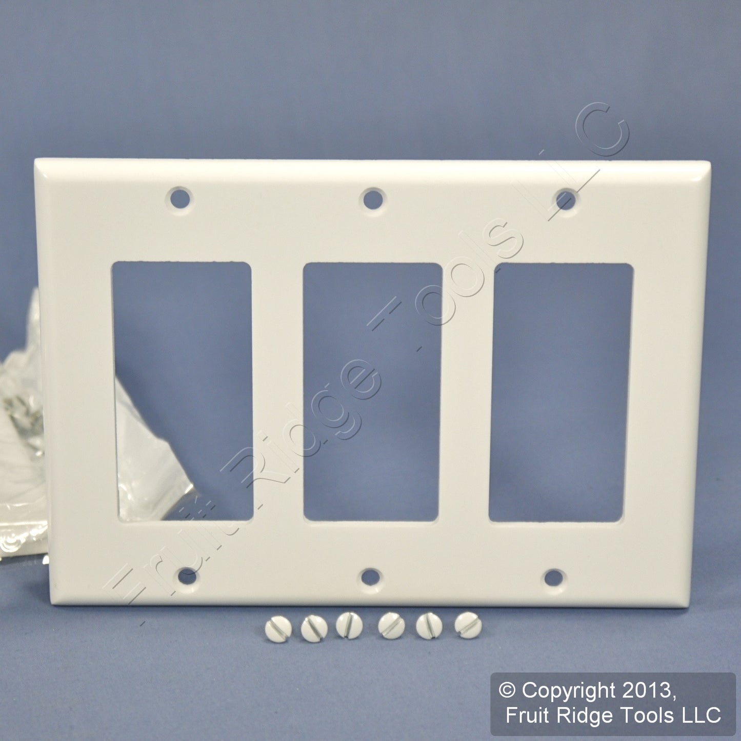 Leviton 80411-W White 3-Gang Decora GFCI Plastic Standard Wallplate Covers 5pcs