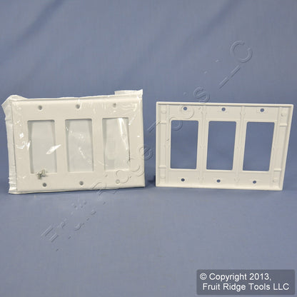 Leviton 80411-W White 3-Gang Decora GFCI Plastic Standard Wallplate Covers 5pcs