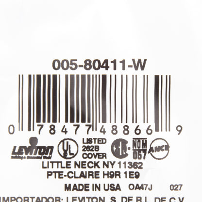 Leviton 80411-W White 3-Gang Decora GFCI GFI Plastic Standard Wallplate Cover