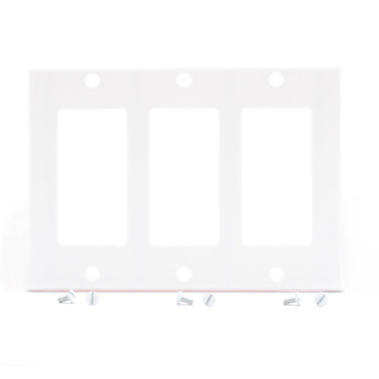 Leviton 80411-W White 3-Gang Decora GFCI GFI Plastic Standard Wallplate Cover