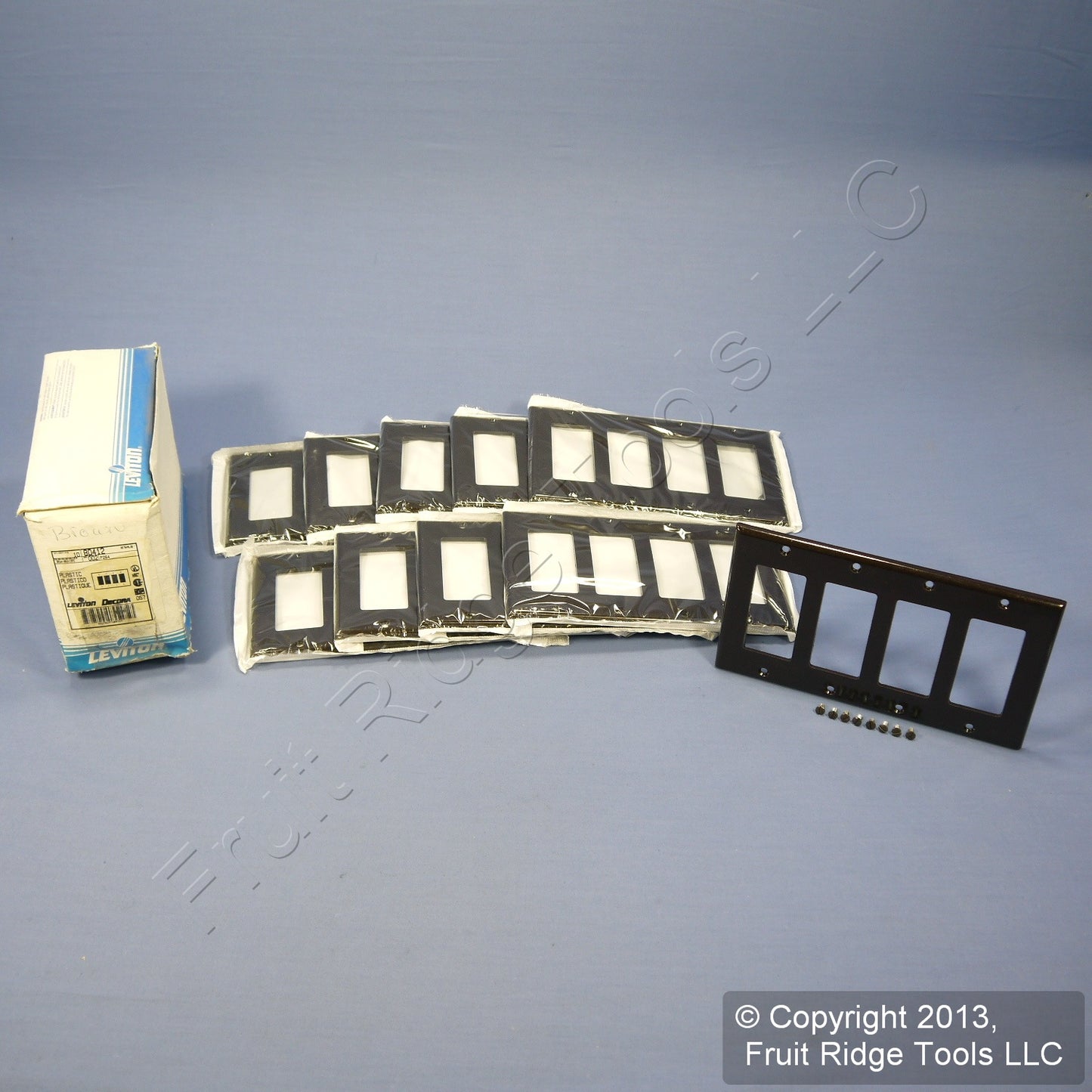 Leviton 80412 Brown 4-Gang 4-Decora GFCI Plastic Standard Wallplate Covers 10pcs