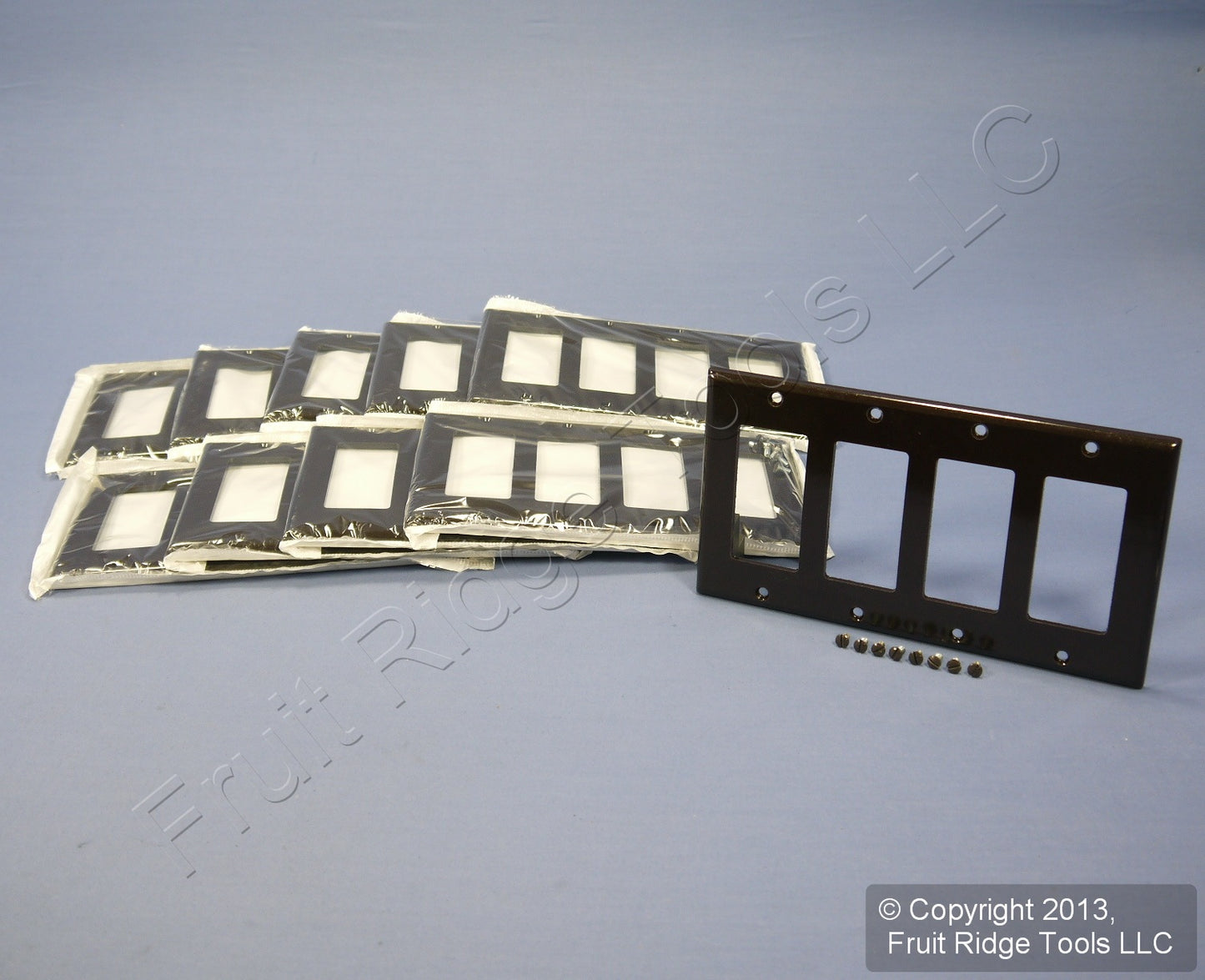Leviton 80412 Brown 4-Gang 4-Decora GFCI Plastic Standard Wallplate Covers 10pcs