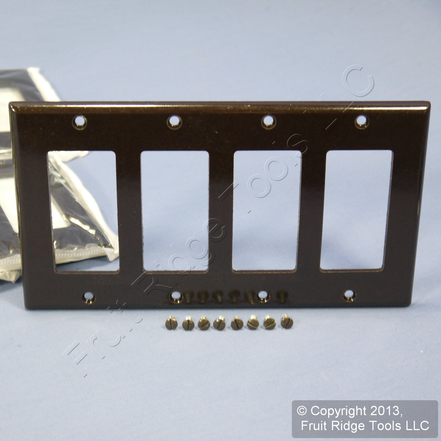 Leviton 80412 Brown 4-Gang 4-Decora GFCI Plastic Standard Wallplate Covers 10pcs