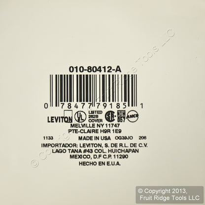 Leviton 80412-A Almond 4-Gang 4-Decora Plastic Standard Wallplate Cover 100-pack