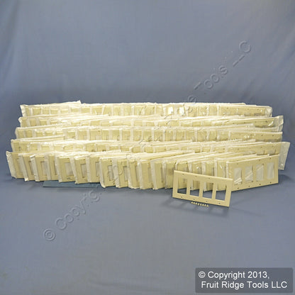 Leviton 80412-A Almond 4-Gang 4-Decora Plastic Standard Wallplate Cover 100-pack