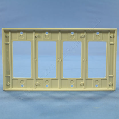 Leviton 80412-A Almond 4-Gang 4-Decora Plastic Standard Wallplate Cover 10-pack