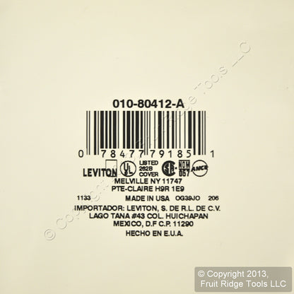 Leviton 80412-A Almond Decora GFCI 4-Gang Wallplate Covers Standard Size 50-Pack