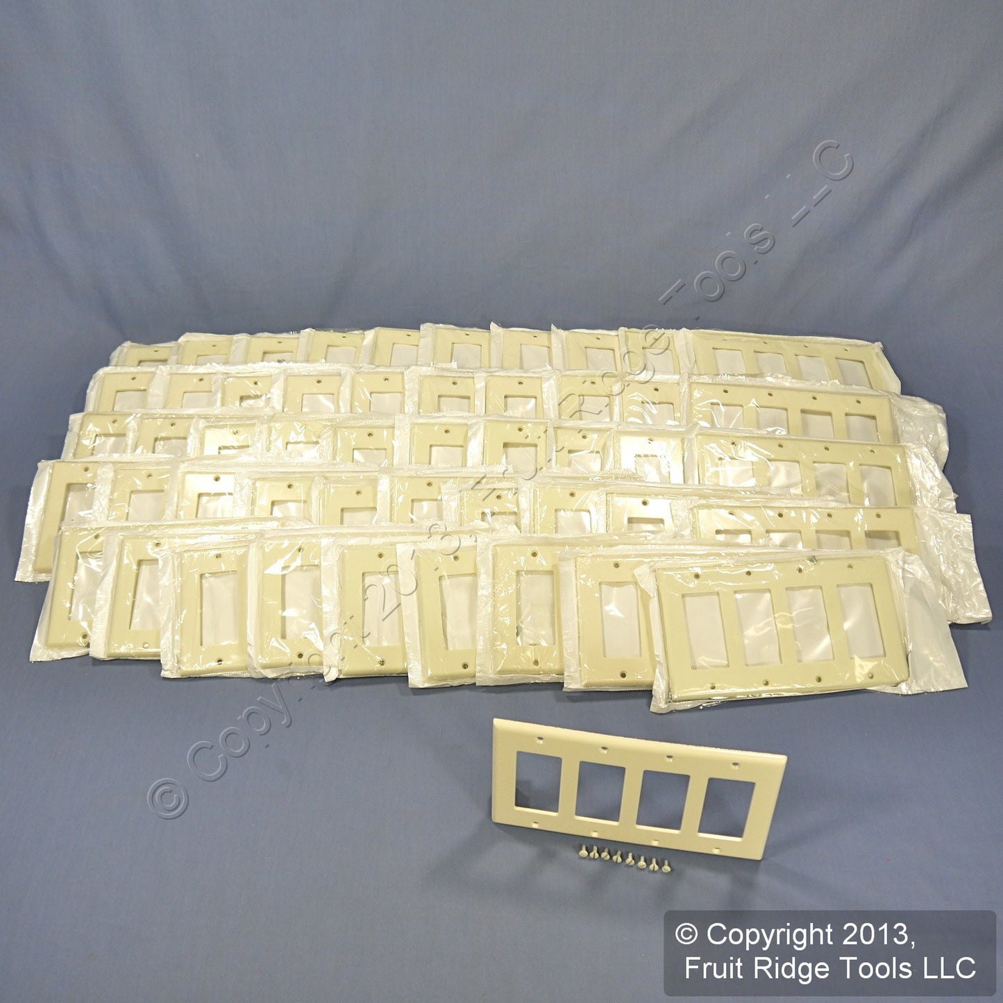 Leviton 80412-A Almond Decora GFCI 4-Gang Wallplate Covers Standard Size 50-Pack
