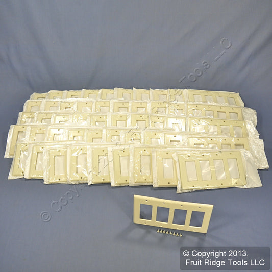 Leviton 80412-A Almond Decora GFCI 4-Gang Wallplate Covers Standard Size 50-Pack