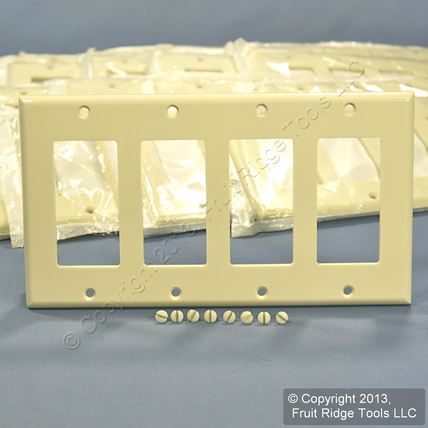 Leviton 80412-A Almond Decora GFCI 4-Gang Wallplate Covers Standard Size 50-Pack
