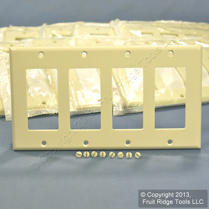 Leviton 80412-A Almond Decora GFCI 4-Gang Wallplate Covers Standard Size 50-Pack